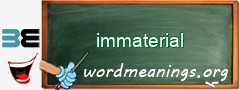 WordMeaning blackboard for immaterial